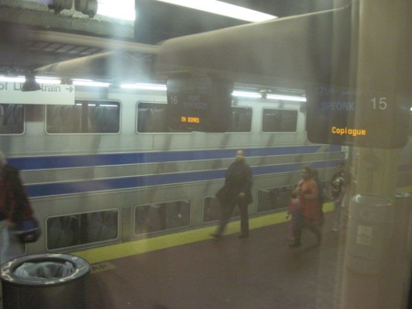 Photo of LIRR Trains to Port Jefferson and Speonk inside Penn Station NY