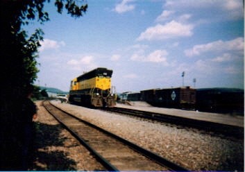 Photo of nys&w sd45#3614 working in the yard at binghamton ny