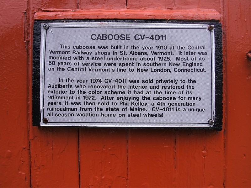 Photo of Info on the CV Caboose.