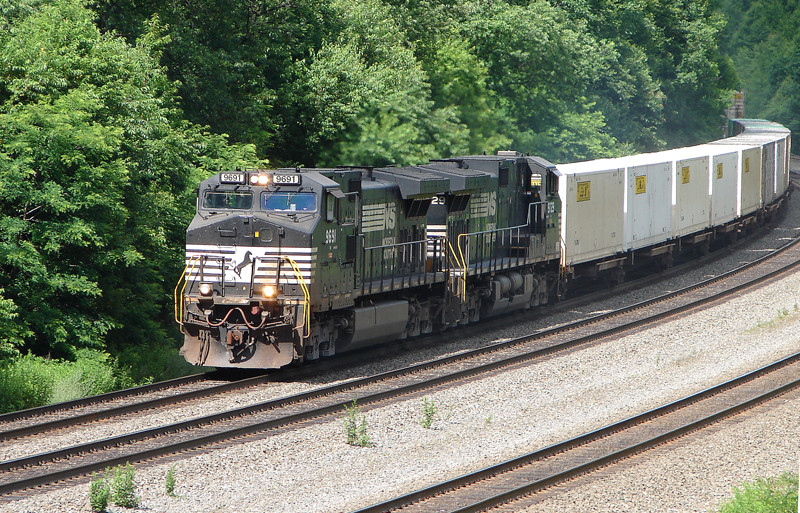 Photo of Westbound freight at Cassandra, PA.