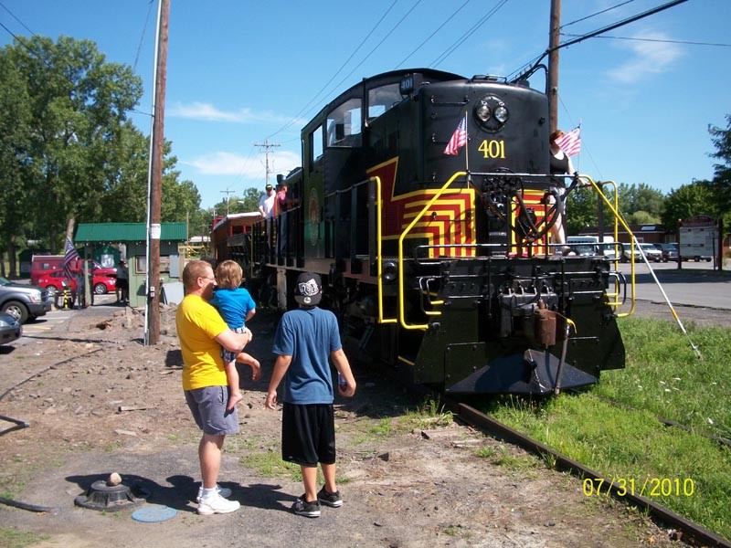 Photo of Visitors admire the train at Kingston