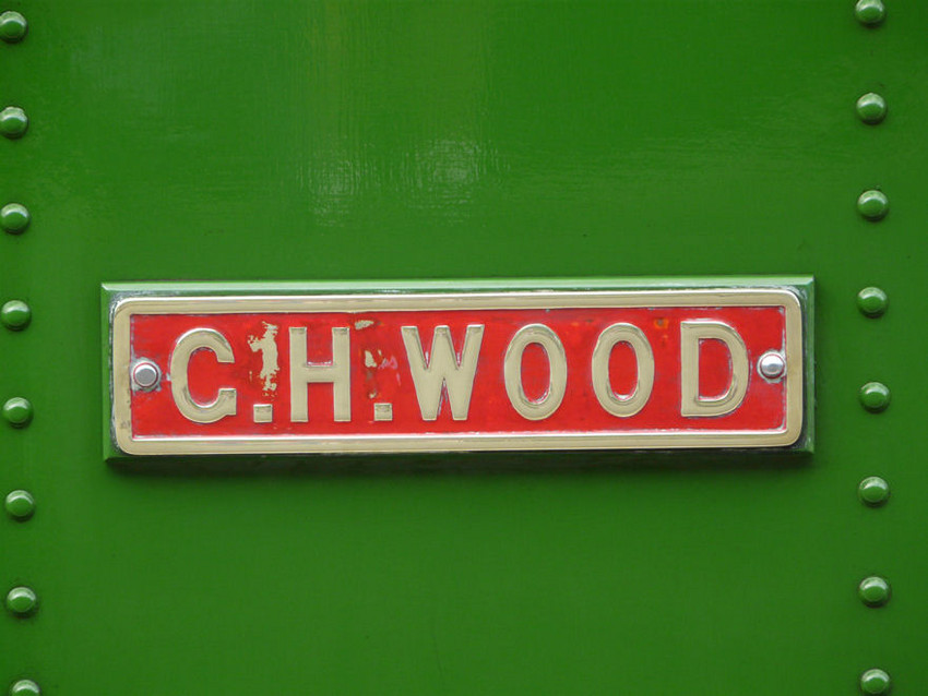 Photo of The nameplate of No 10 G H Wood