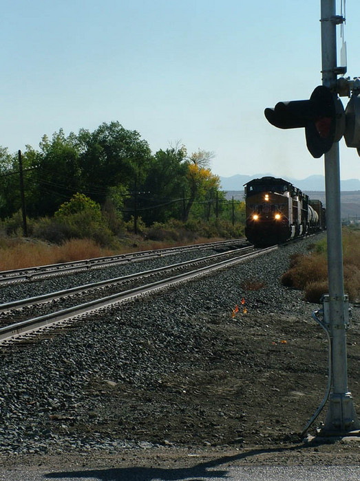 Photo of UP westbound on D&RGW at Wellington UT