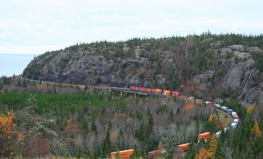 Photo of CP Rail at Little Pic River Bridge, Lake Superior
