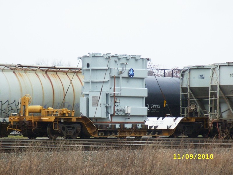 Photo of 1 of 2 transformers said to be headed for Portland ME in Rigby.