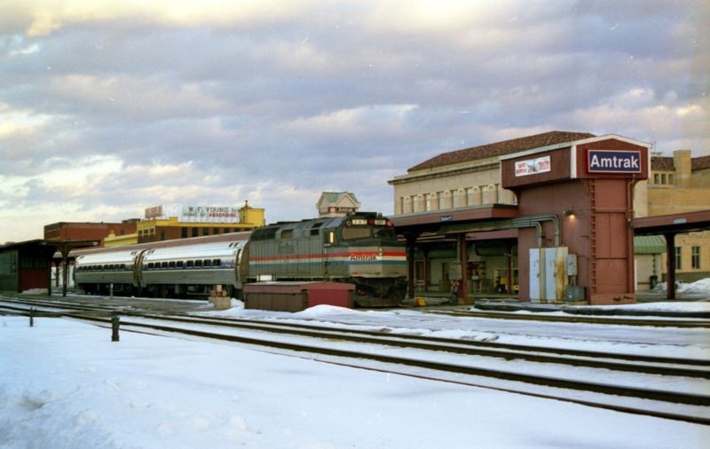 Photo of Amtrak local sits at Springfield Station