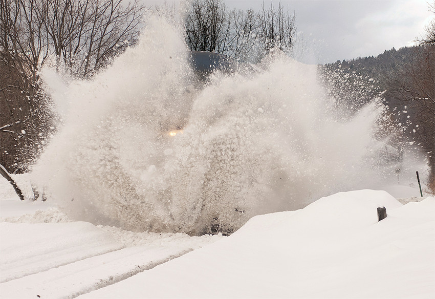 Photo of Amtrak Vermonter takes on Snow at West Harftord, VT