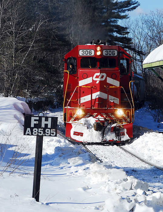 Photo of CLP 263 at Fair Haven, VT passing the Depot