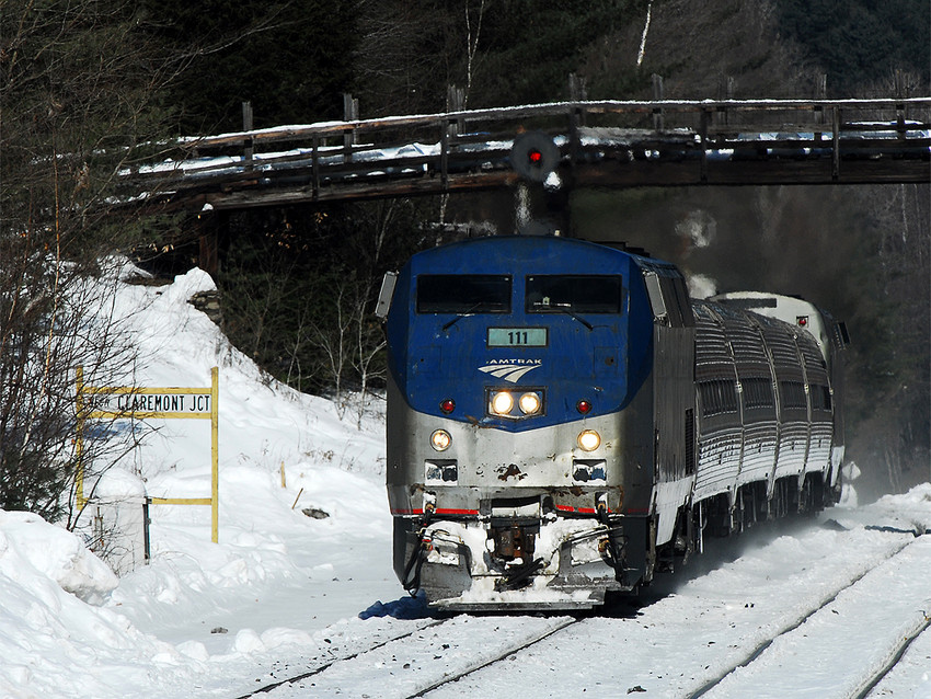 Photo of Amtrak Vermonter Southbound at Claremont Jct., VT