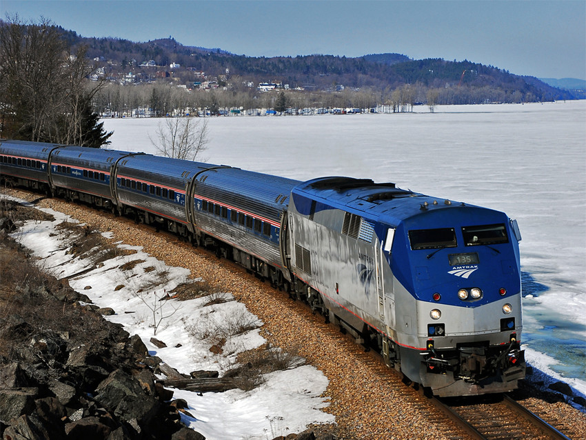 Photo of Amtrak Adirondack 68-19 at Port Henry, NY