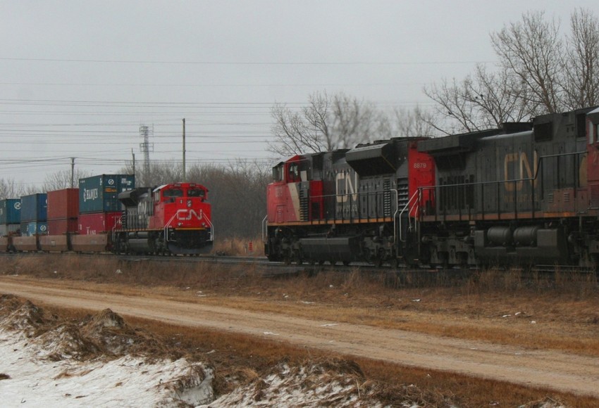 Photo of CN freights meet at Winnipeg