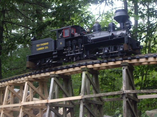 Photo of Shay out on the trestle on the way to get his train for the day.