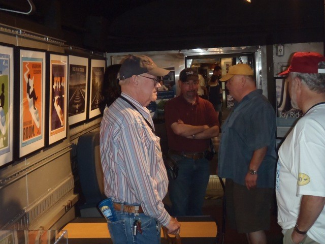 Photo of Amtrak veterans / retirees view Amtrak's history displays