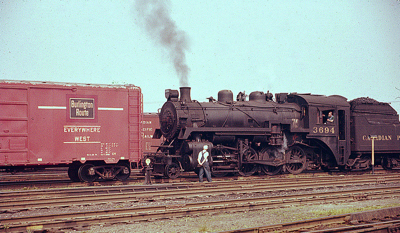 Photo of CANADIAN PACIFIC  2-8-0 AT ST.LUC YARD