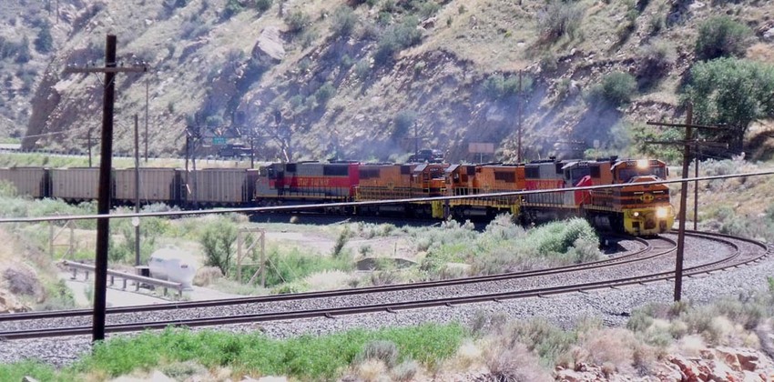 Photo of Utah RR coal drag on the old D&RGW heading for Soldier Summit
