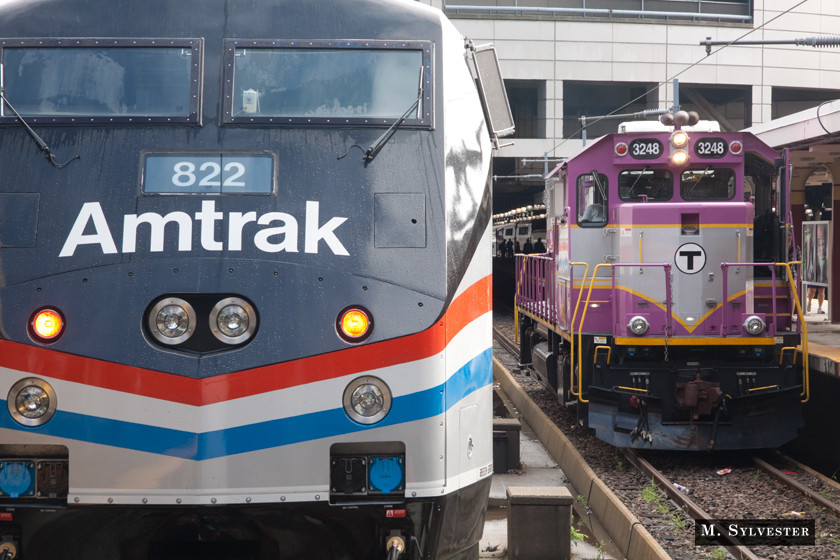 Photo of Amtrak 822 and MBTA 3248