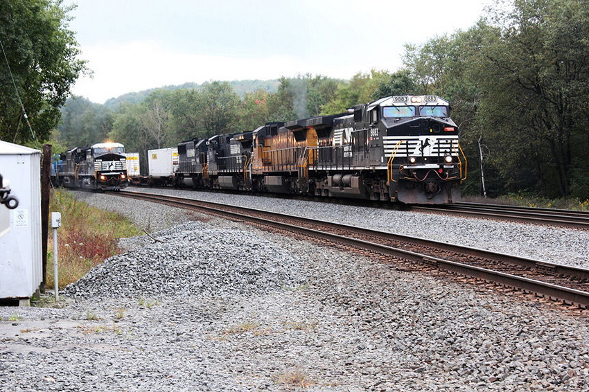 Photo of Two Trains at Carney's Crossing, Lilly, PA