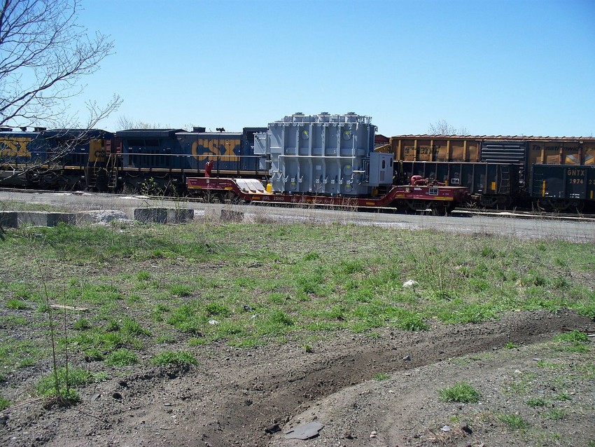 Photo of Depressed flat car in the North Yard.