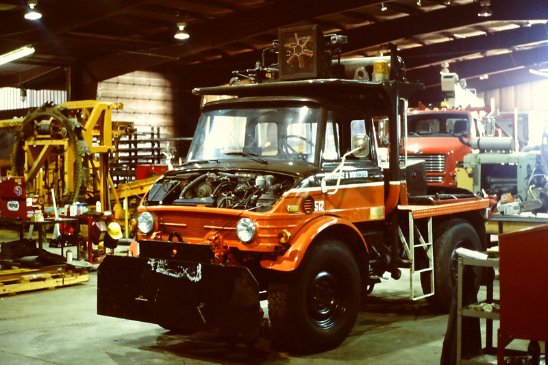 Photo of P&W Unimog at Plainfield, CT shops