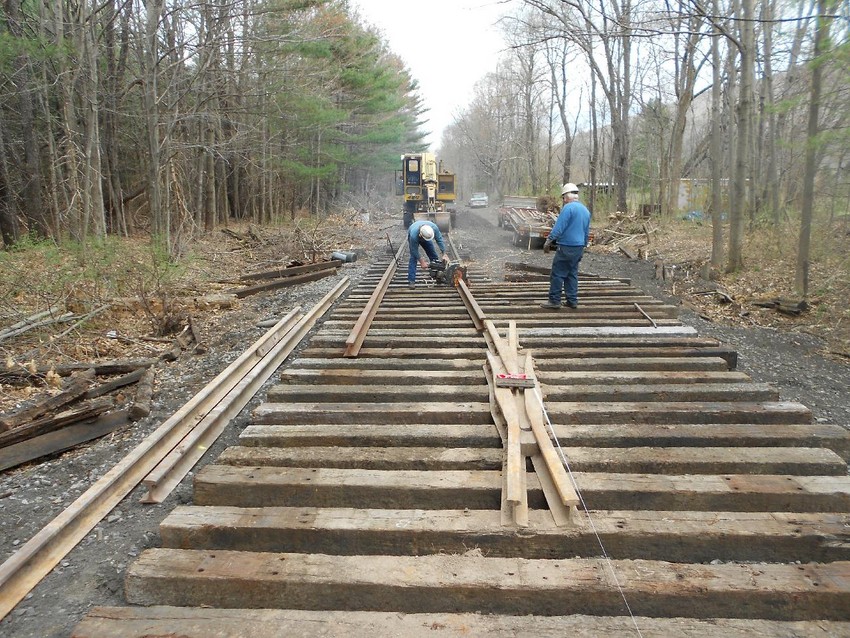 Photo of Cutting Rail for New Switch at MP 24.75