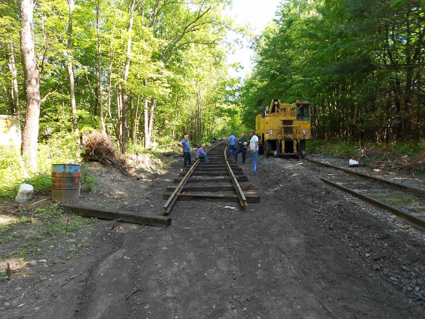 Photo of Spiking New Longyear Siding at MP 24.75