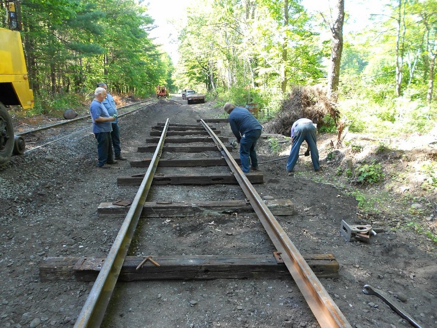 Photo of Spiking New Longyear Siding at MP 24.75