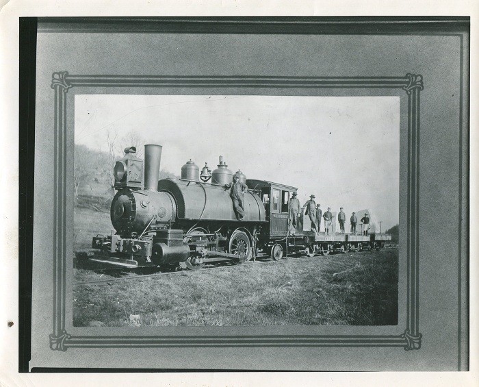 Photo of Higbee and his locomotive