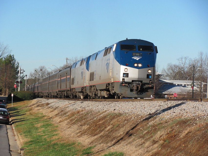 Photo of Amtrak Train #92 leaves the Cary NC. station