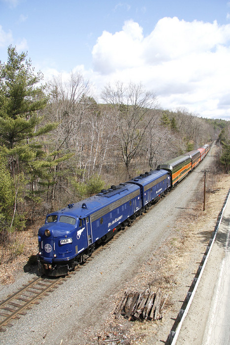 Photo of PAR1 leads the passenger extra at Wendell, MA 4/13/13