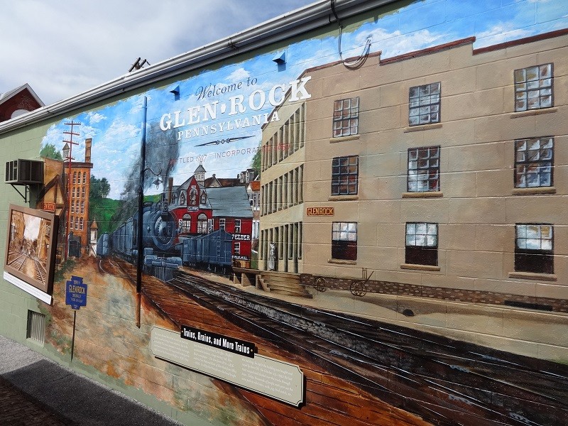 Photo of Railroad Mural at Glen Rock, PA