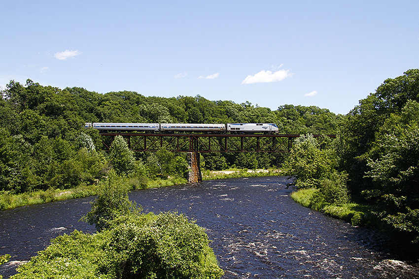 Photo of Amtrak Vermonter Southbound across the Millers River