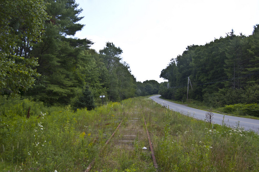 Photo of Now abandoned portion of B&ML grade at MP 1.9 looking eastbound