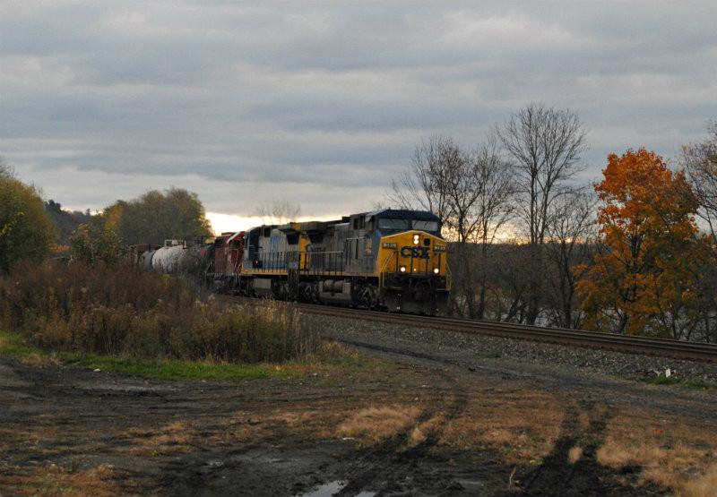 Photo of CSX Q393 With A Red HLCX