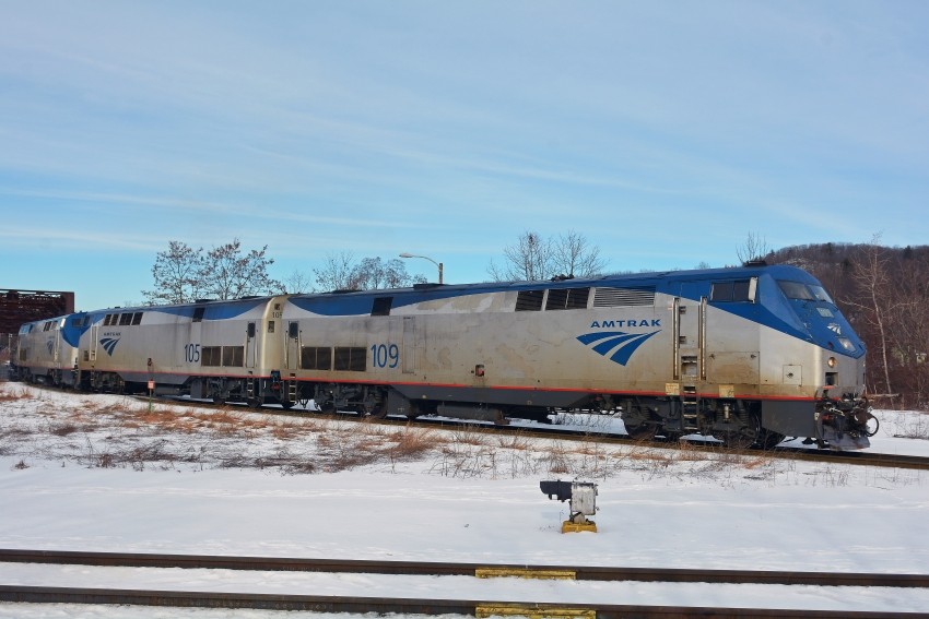 Photo of Amtrak 55 at Bellows Falls 1/21/15