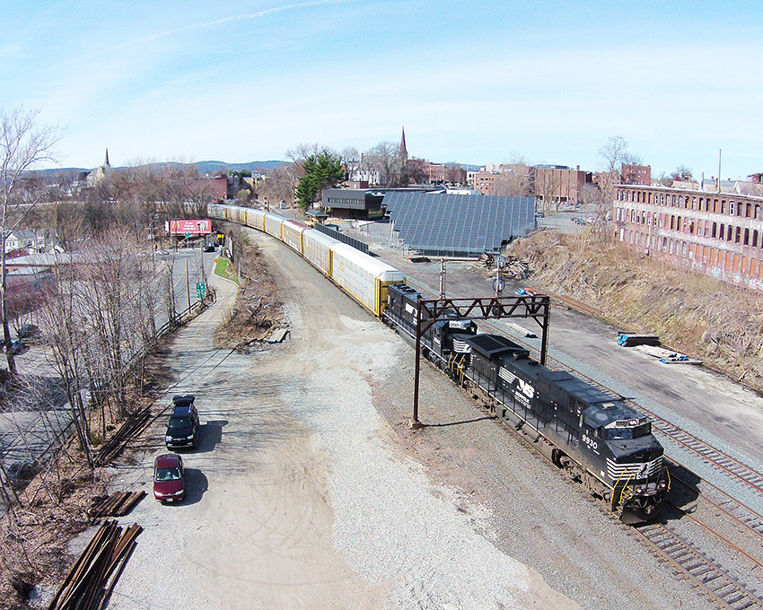 Photo of Train 41T with NS 9930 @ Greenfield, MA from 87.4 Ft Up
