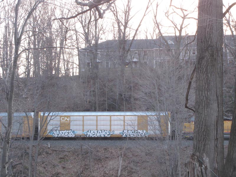 Photo of Car carriers leaving north from Brattleboro Vermont