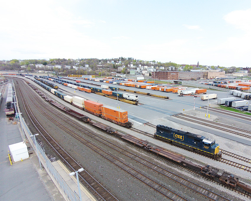 Photo of Aerial view of CSX Worcester Yard