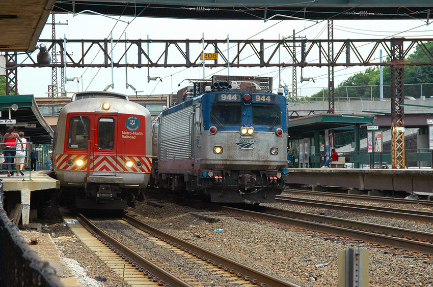 Photo of Amtrak and Metro North at Rye, New York