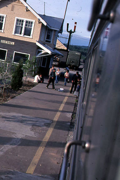 Photo of British Columbia Railways RDC Train Making Station Stop at Quensel