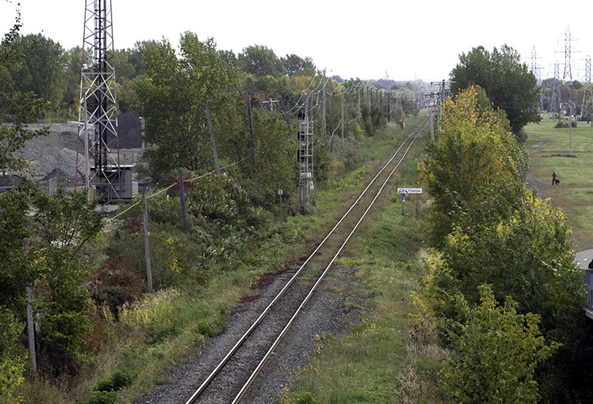 Photo of The CN line from Montreal to the U.S. border in 2014.