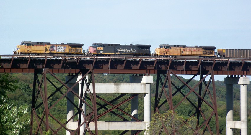Photo of A Train Crossing the Kate Shelley High Bridge in Boone, IA