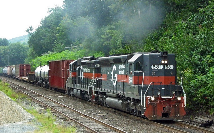 Photo of Guilford SD45+SD26 combo haul wb at Millers Falls