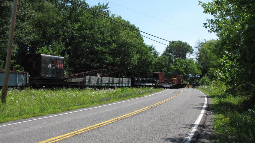 Photo of Final CMRR Train Crosses Route 28a in Stony Hollow