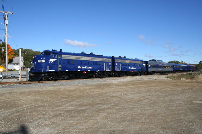 Photo of Company Passenger train rolling through Belgrade, Maine at 9:45 a.m.