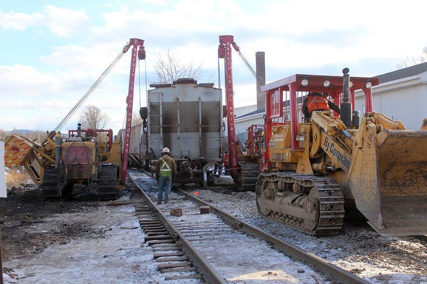 Photo of VTR B&R derailment action in Rutland -- Monday January 30,  2017