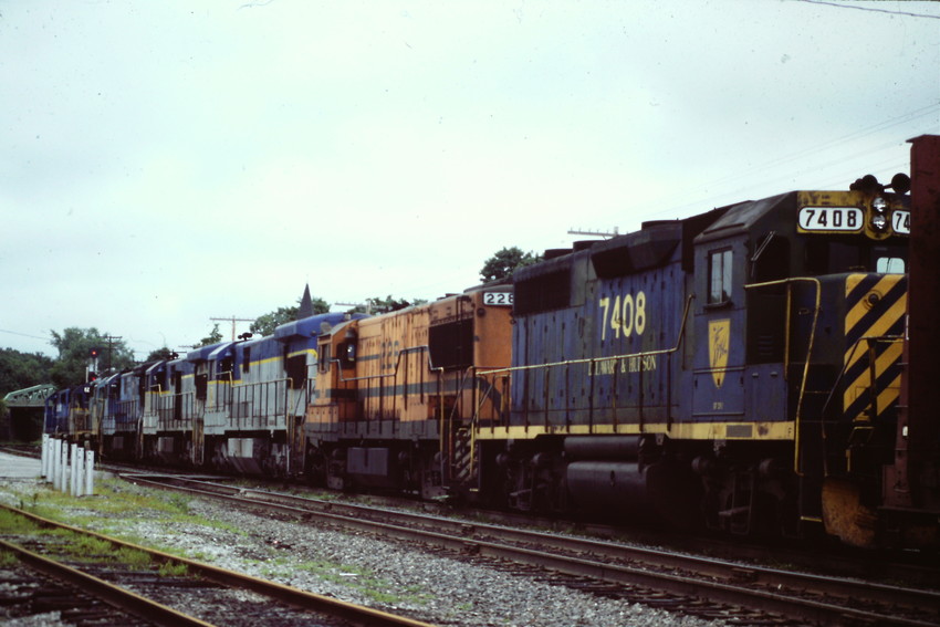 Photo of Eastbound Guilford freight at Ayer Mass with 8 engines