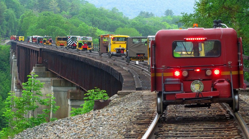 Photo of NEREX Track Cars at Ship Pond Stream Viaduct