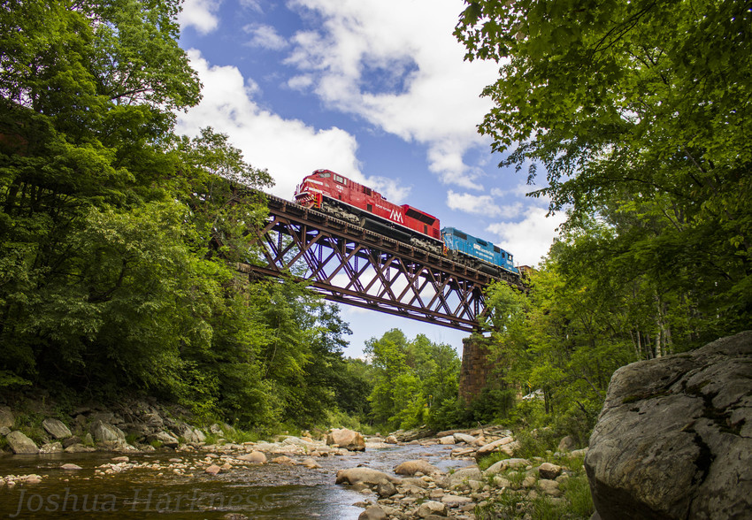 Photo of VRS GMRC Train 263-26 High Above the Mill River