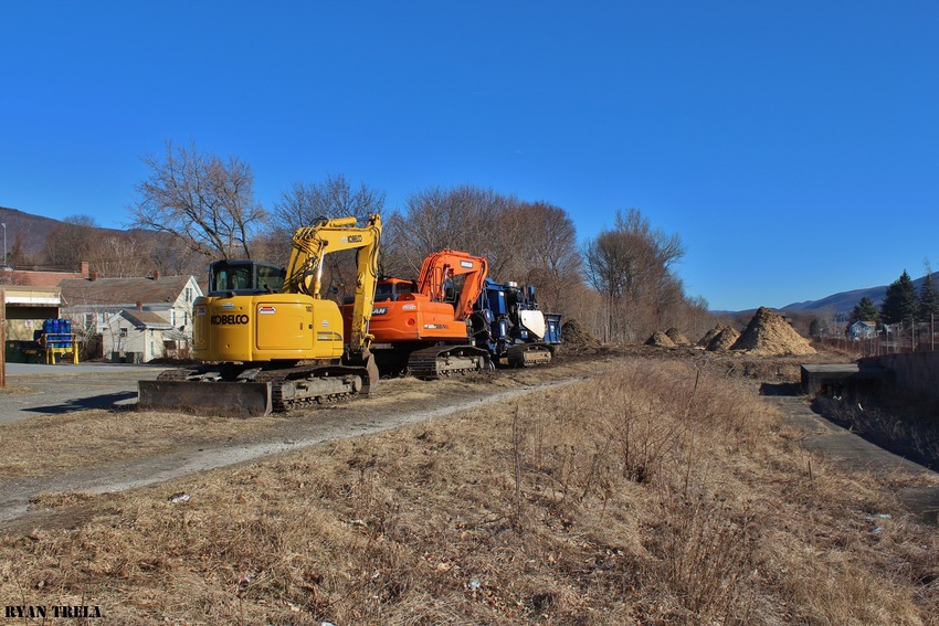 Photo of Work on the old Adams Branch line in Adams MA.