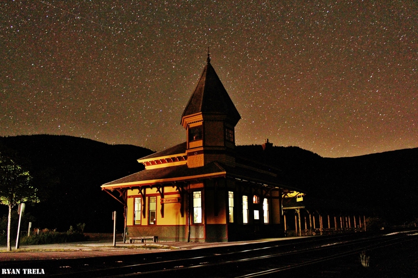 Photo of Crawford Station under the star light